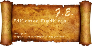 Fürster Eugénia névjegykártya
